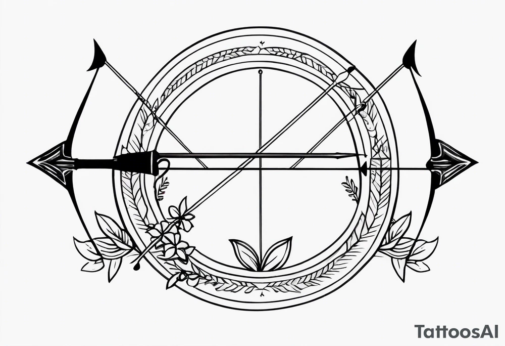 bow and arrow only tattoo idea