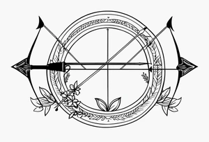bow and arrow only tattoo idea