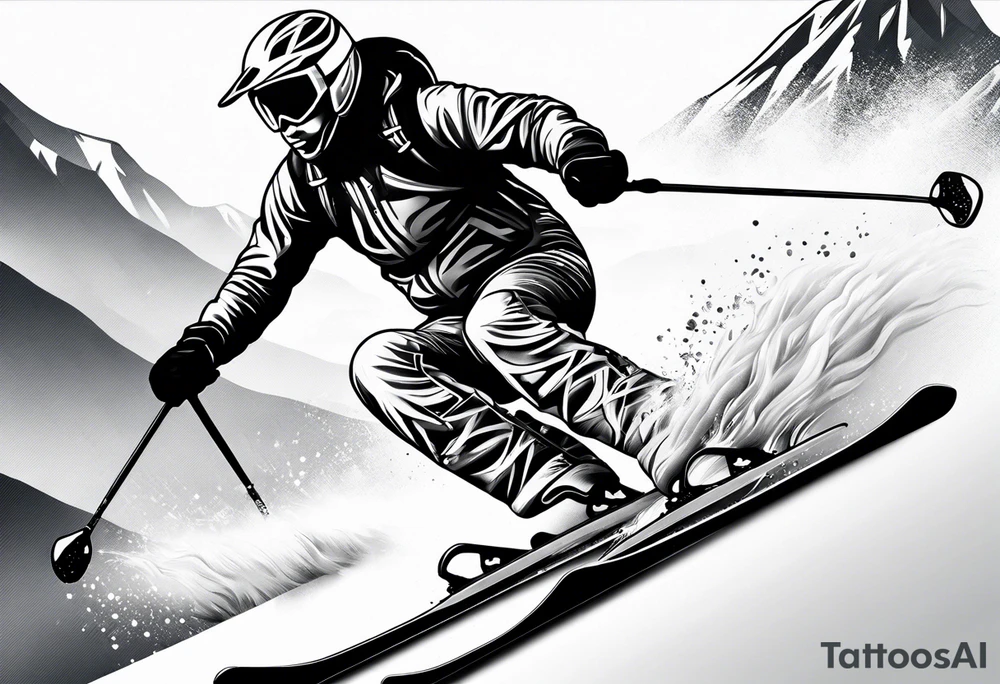 Skier tattoo idea