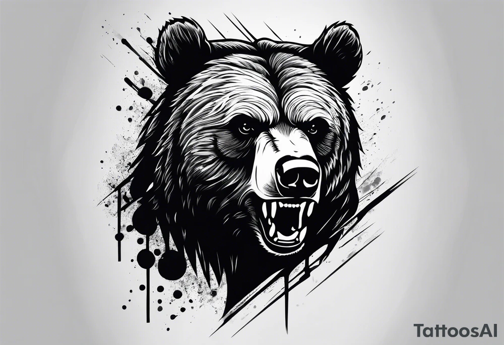 angry bear tattoo idea