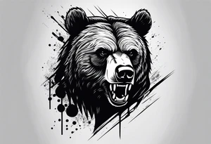 angry bear tattoo idea