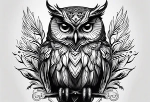 owl with a sheet over its head like a ghost tattoo idea
