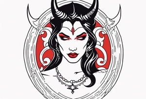Woman devil tattoo idea