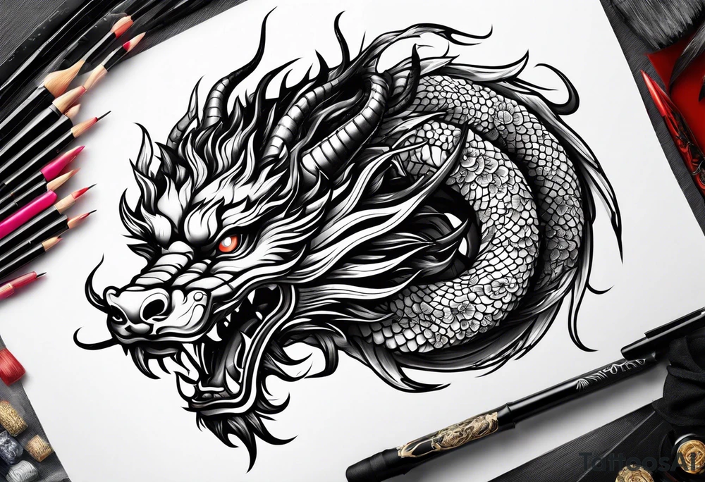 chinese dragon tattoo idea