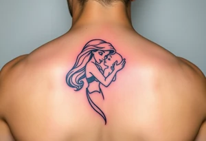 Ariel and Bell hugging tattoo idea