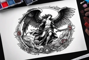 Michael the Archangel killing satan tattoo idea