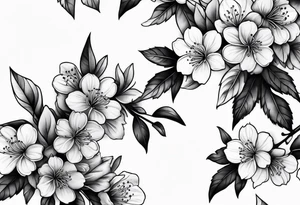 Cherry blossom leaves tattoo idea