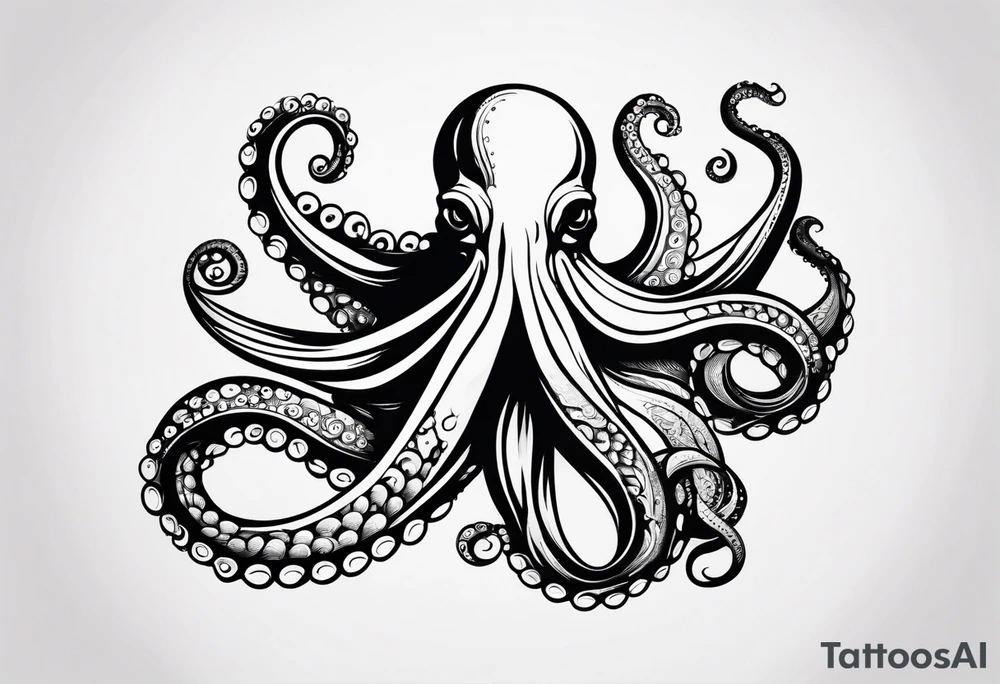 Octopus peaceful waves tattoo idea