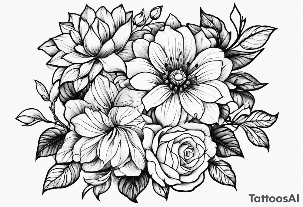 vines flowers tattoo idea