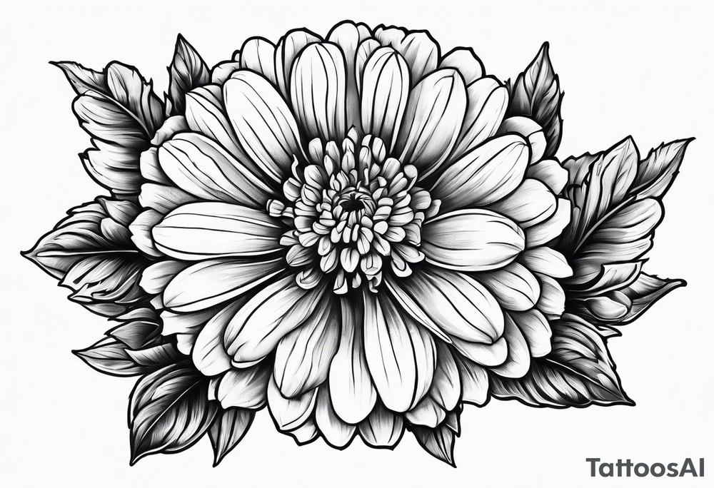 A stemless marigold tattoo idea