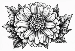 A stemless marigold tattoo idea