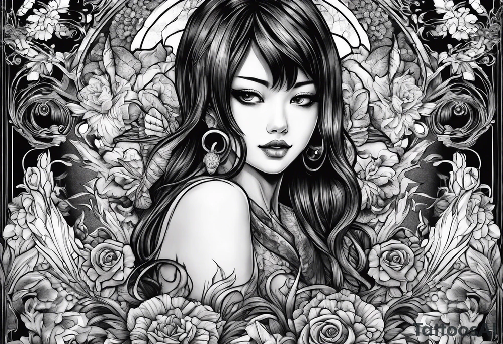 Beautiful body horror tattoo idea