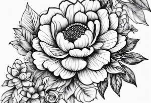 Arm wrap floral dainty soft leaves with bee dragonflower tattoo idea
