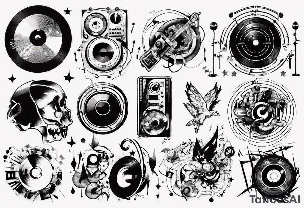 techno music sound tattoo idea