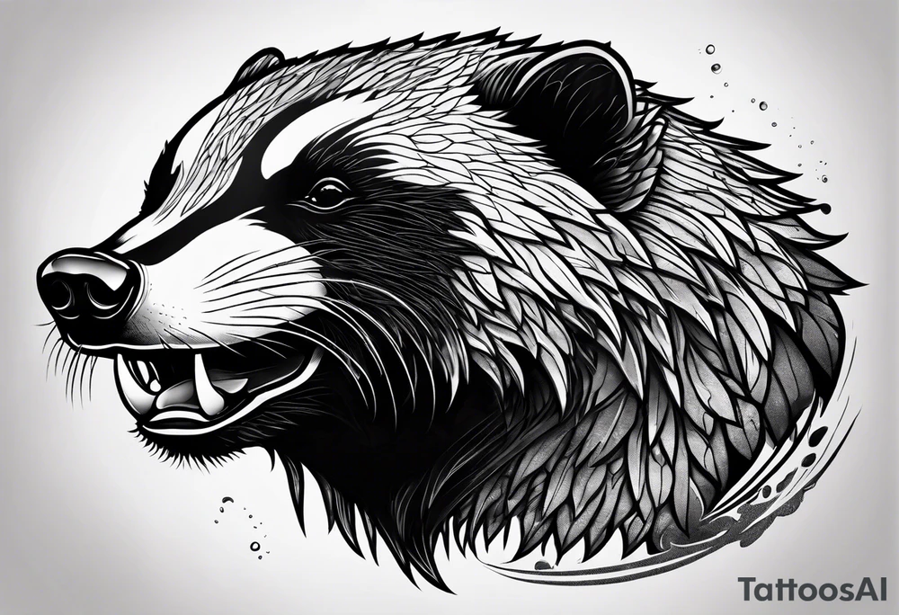 Angry honey badger tattoo idea