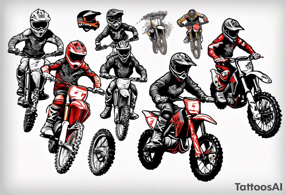 mini motorcross doing a jump tattoo idea