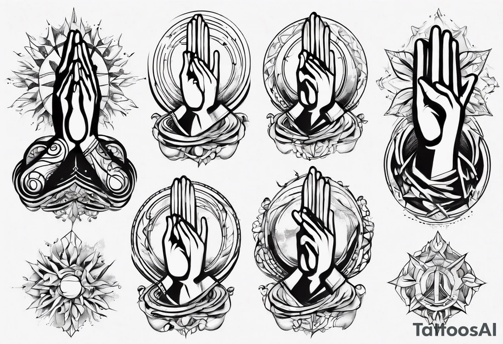 Praying hands tattoo idea
