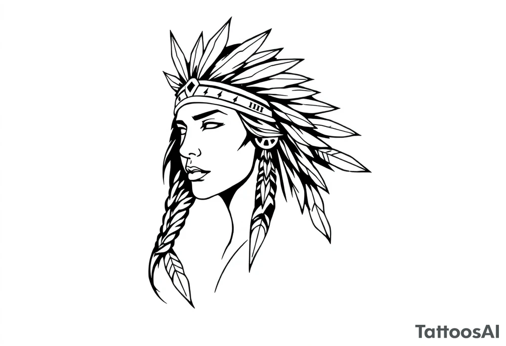 Native American female tattoo idea