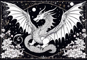 Constellation, wing , snow , cross , dragon japan kawaii tattoo idea