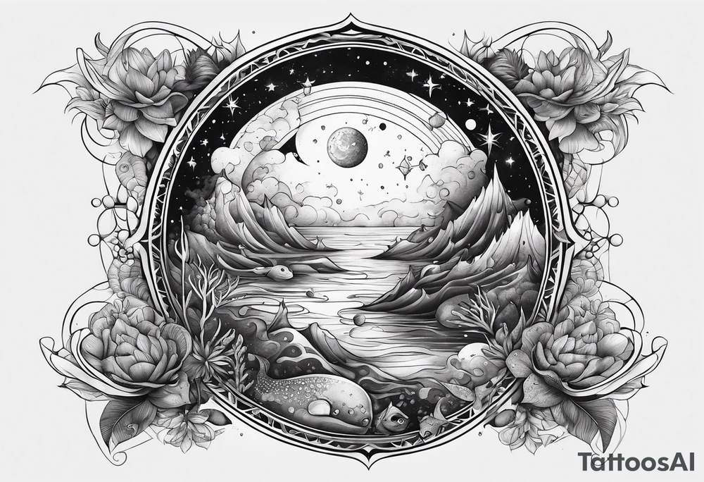 The Secrets of the Universe and the Deep Sea tattoo idea