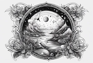 The Secrets of the Universe and the Deep Sea tattoo idea