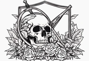 death with scythe and nightshade mortician funeral tattoo idea