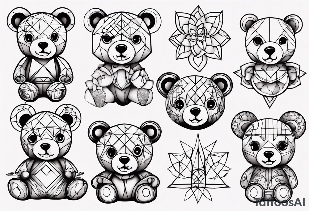 Lily teddy bear tattoo idea