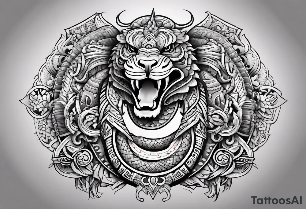 Aztec snake tattoo idea