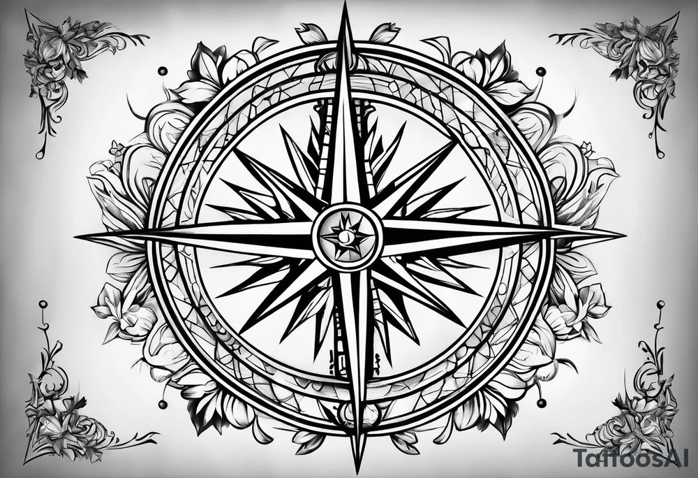 Canada compass rose tattoo idea