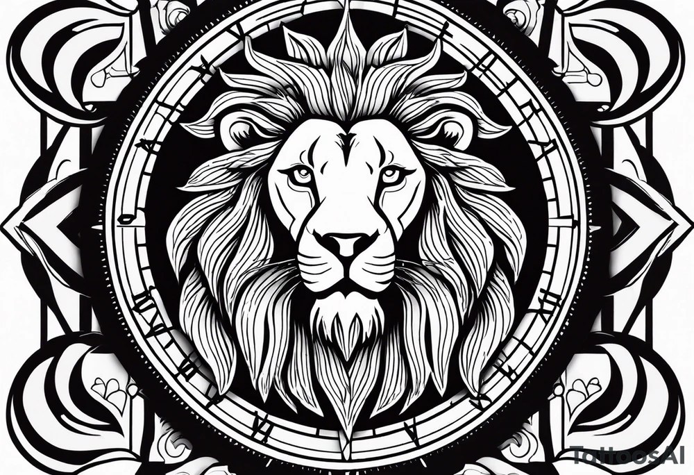 majestic lion, dominican republic flag, proud dominican republic heritage, 111, clock tattoo idea