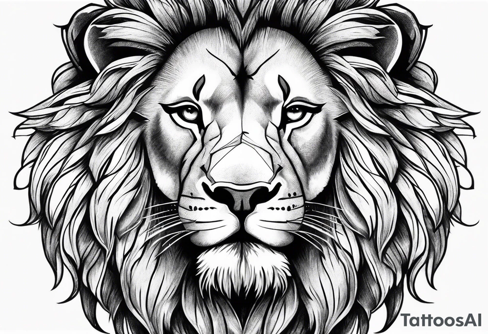 Lion head tattoo idea