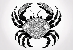 Zodiac crab on tree tattoo idea