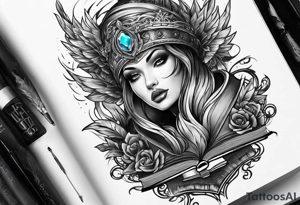 wraith coming out of a book tattoo idea