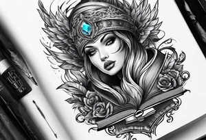 wraith coming out of a book tattoo idea