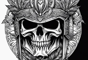 spartan soldier skull tattoo idea