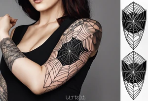 A spider web tattoo for the elbow.
Shorter horizontally, longer vertically. tattoo idea