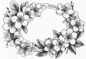 Wreath of cherry blossoms tattoo idea