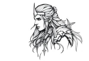 female viking worrier tattoo idea