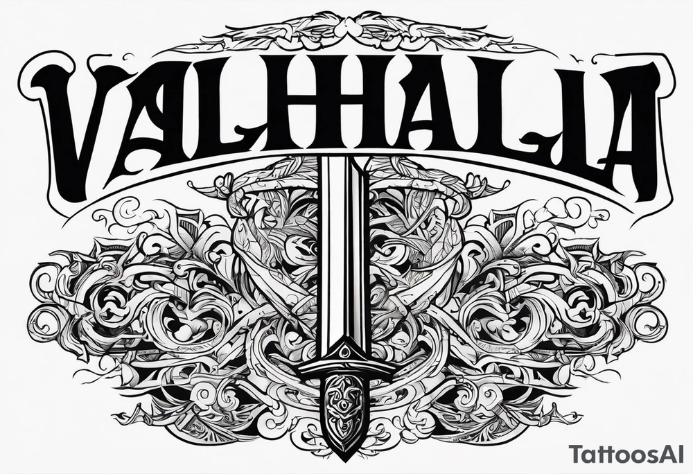 Valhalla sword tattoo idea