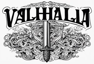 Valhalla sword tattoo idea