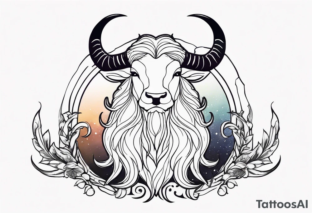 capricorn with beard tattoo idea
