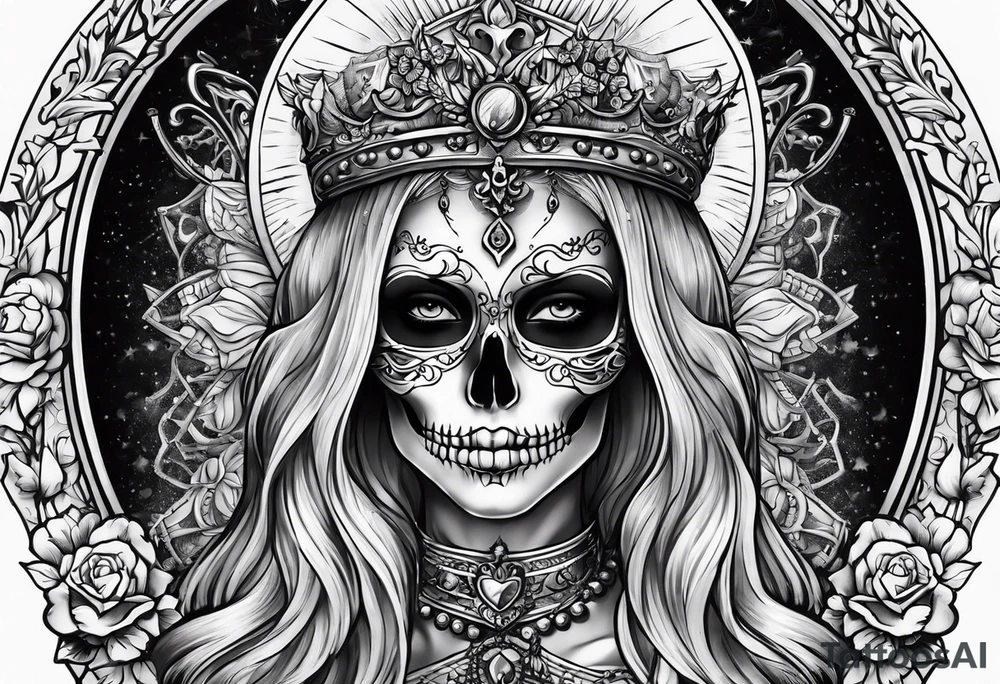Saint Barbara skeleton tattoo idea