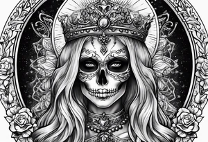 Saint Barbara skeleton tattoo idea