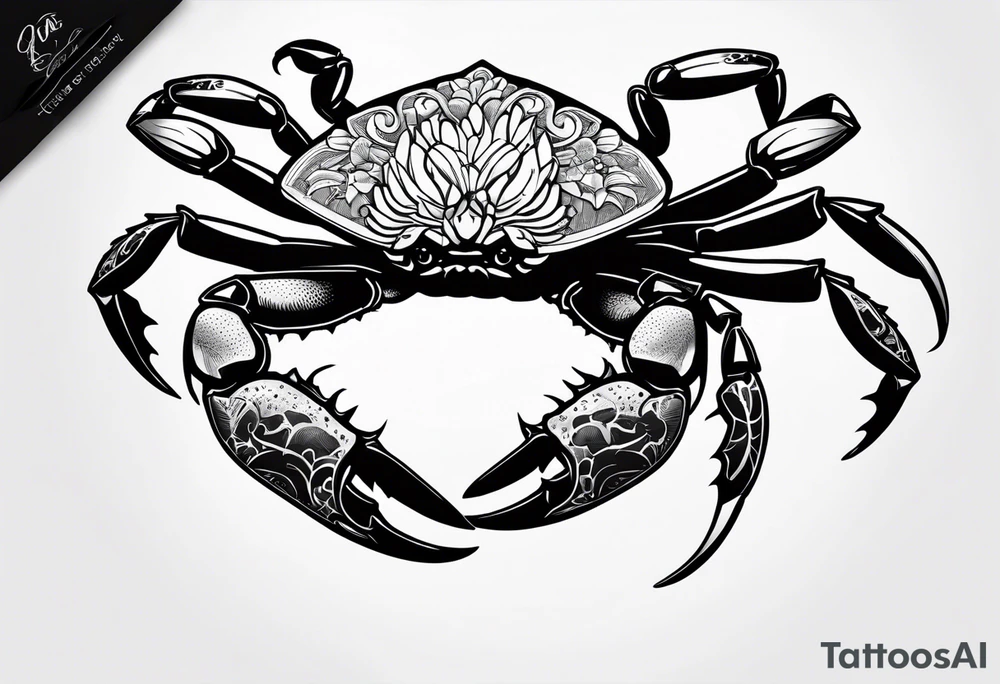 Crab con  69 nelle chele tattoo idea