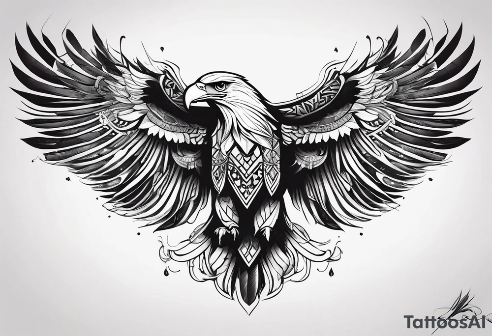 Eagle and writing tattoo idea