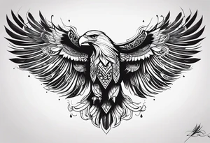 Eagle and writing tattoo idea