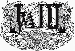 Valhalla sword  dragon lion tattoo idea
