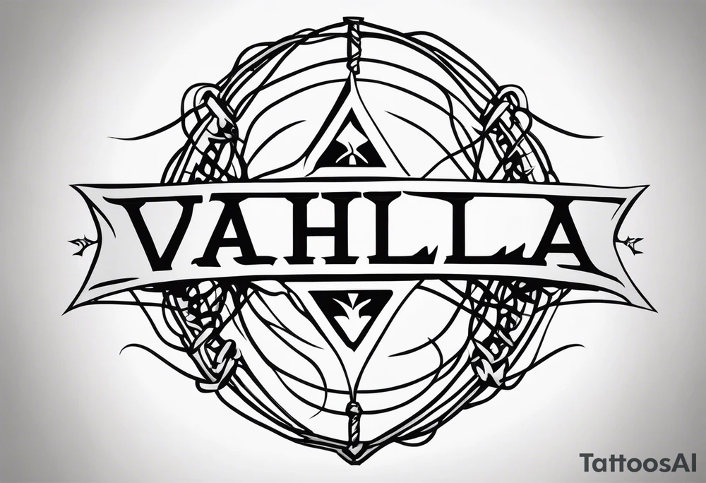 Valhalla sword shield barb wire tattoo idea