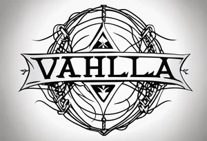Valhalla sword shield barb wire tattoo idea