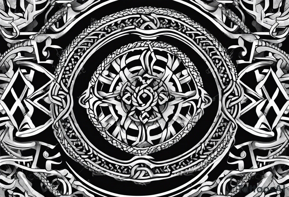 thick bicycle chain wrist tattoo idea